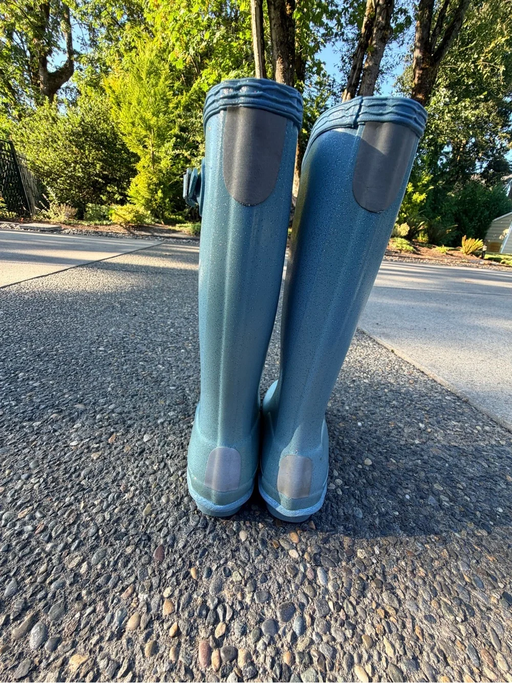 Hunter Gloss Tall Rain Boots in Sky Blue